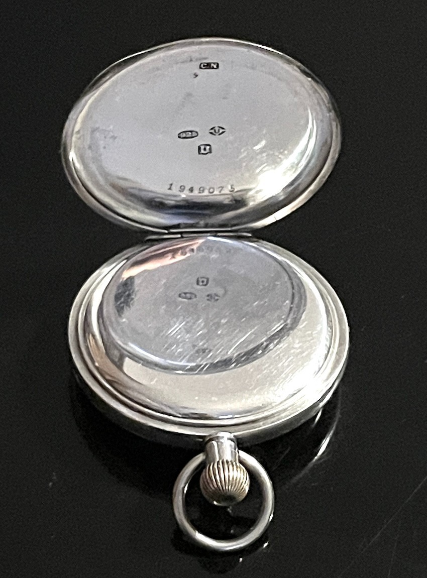 Swiss Made Half Hunter Solid Silver Pocket Watch … - image 8