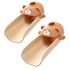 Skyroku Faucet Extender for Kids, Temperature-Sensitive Brown 2Pack