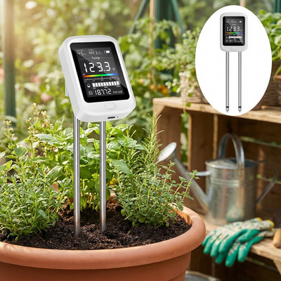 6-in-1 Soil Moisture Meter Digital Soil Tester Kit with pH Temperature Humidity