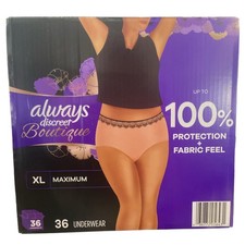 Always Discreet Boutique Incontinence Underwear, Maximum Absorbency, XL 36 Ct 
