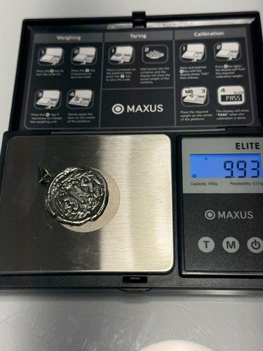 REPLICA Ancient Greek Or Roman Silver Coin Pendant  - 9.9 Grams Of Sterling - Picture 8 of 11