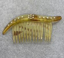 mid century hair comb faux tortoiseshell rhinestone hair accessories Made In USA