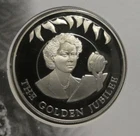 Falklands 50 pence 2002 silver proof Address on Mercury coin cover 28.2g 0.925