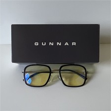 GUNNAR Barron Blue Light Blocking Glasses Amber Lens sliver frame