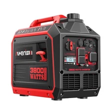 3800W Portable Inverter Generator, Gas Powered, Digital Display, Super Quiet ...