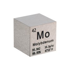 Molybdenum Cube Metal Element High Density Block Pure Periodic Element, 1 Inch
