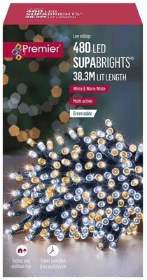 480 LED Blanco Cálido/Blanco Navidad Fairy Luces Temporizador 46.3m - Imagen 1 de 2