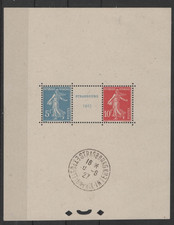 FRANCE BLOC FEUILLET  N°Y&T  2a " EXPOSITION STRASBOURG 1927 " (**)