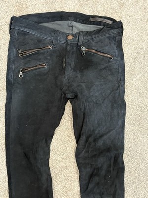 Rag and Bone lamb skin skinny biker jean
