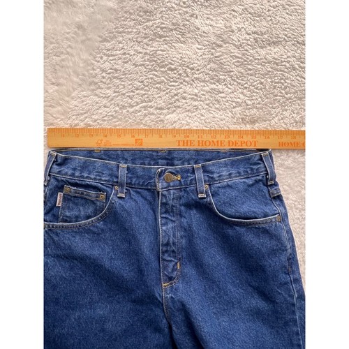 Carhartt B160 DST Relaxed Fit Jeans Men's 33x34 Blue Denim Work Utility Pants - Picture 8 of 10