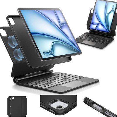 Hülle mit Keyboard für iPad Air 11 Zoll, 2024-2026 Pro 11 Bluetooth Beleuchtung