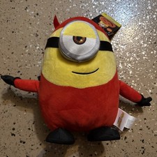 Minions STUART Red Devil Plush Musical Waddler Doll Stepper Gemmy Halloween NWT