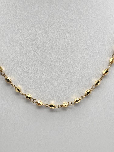 GORJANA SIGNED Gold-Tone Chain Link & Beaded Necklace. Gorgeous! 17.5" - Picture 4 of 16