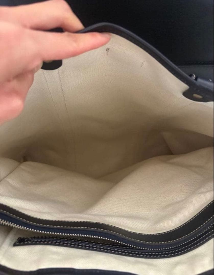 GUCCI GG Pattern Tote Bag Beige/Black Leather Large Authentic Vintage thumbnail 12