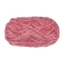 1 Skein Velvet Yarn Chenille Yarn 100g/3.5oz 87 Yards Polyester Soft Light Red
