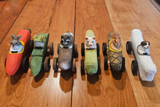 Vintage Hand Carved Wooden Animal Derby Cars ...