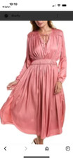 Elie Tahari Shirred Maxi Dress Women's Pink S