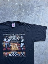 Vintage 2003 NFL Superbowl XXXVI Tee Buccaneers v Raiders Size L