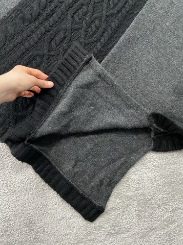 Simply Vera Wang Sweater Women's L/XL Black Gray Poncho Oversized Asymmetric - Picture 4 of 8