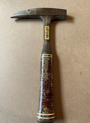 VTG 1950 Estwing Geological Rock Pick Hammer Stacked Leather Washer Handle RARE!