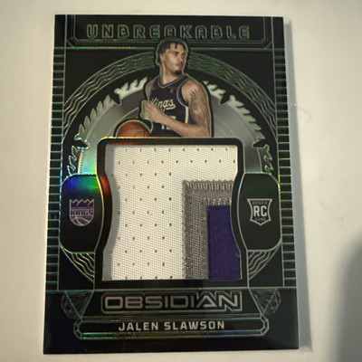 2023-24 Obsidian Jalen Slawson  UM-JSL Unbreakable Patch Green RC /25