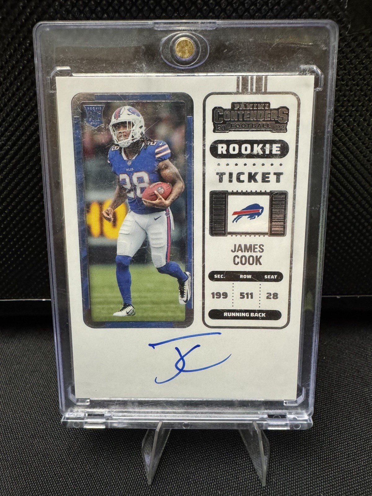 2022 Panini Contenders James Cook Rookie Ticket Auto RC Buffalo Bills #123