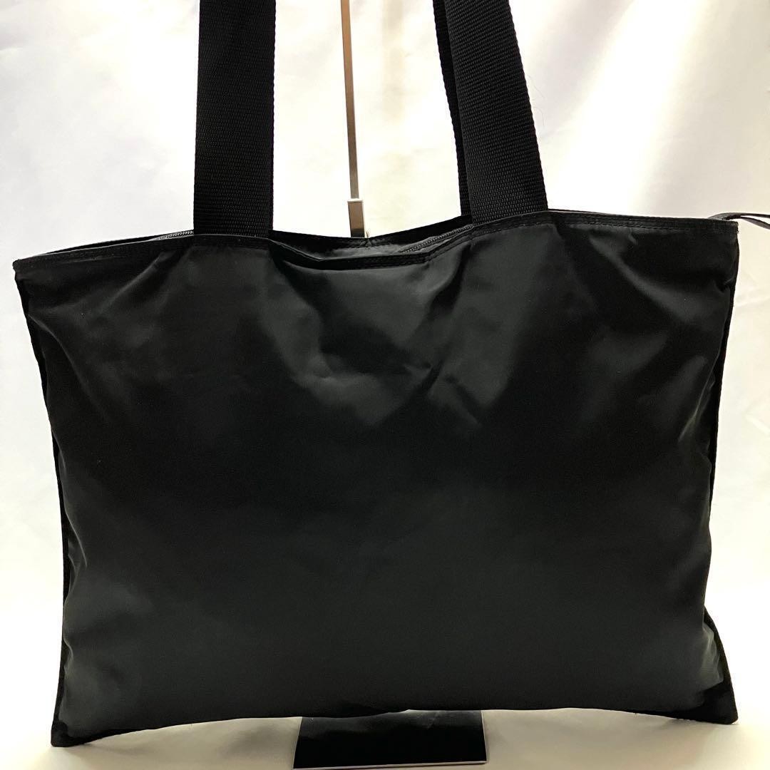 Prada tote bag large capacity triangular logo nyl… - image 3