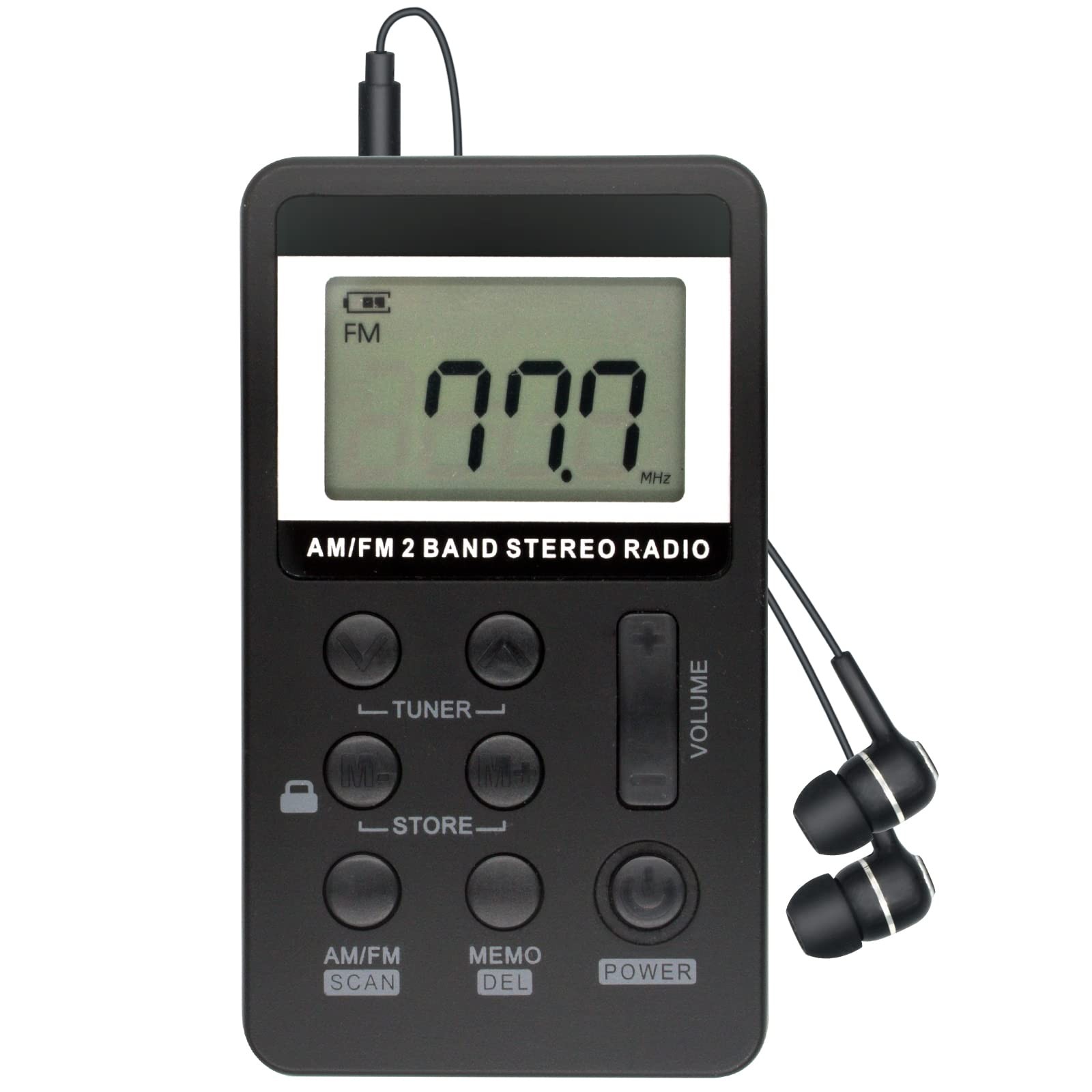 VR Robot Pocket AM FM Radio, Personal Portable Digital Tunin