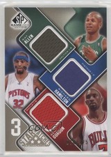 2009 SP Game Used 3 Star Swatches Level 1 Richard Hamilton Ben Gordon HOF 0c3