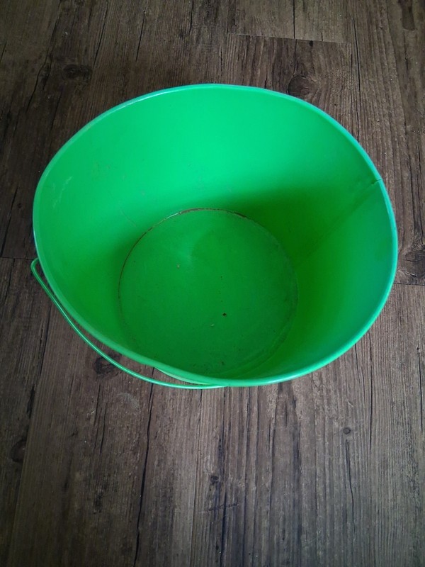 Vintage Hobby Lobby Green Metal Bucket Decorative 