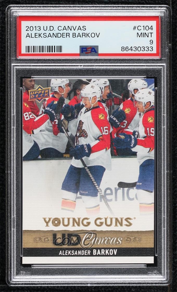 2013-14 Upper Deck UD Canvas Young Guns Aleksander Barkov #C104 PSA 9 MINT 08ly