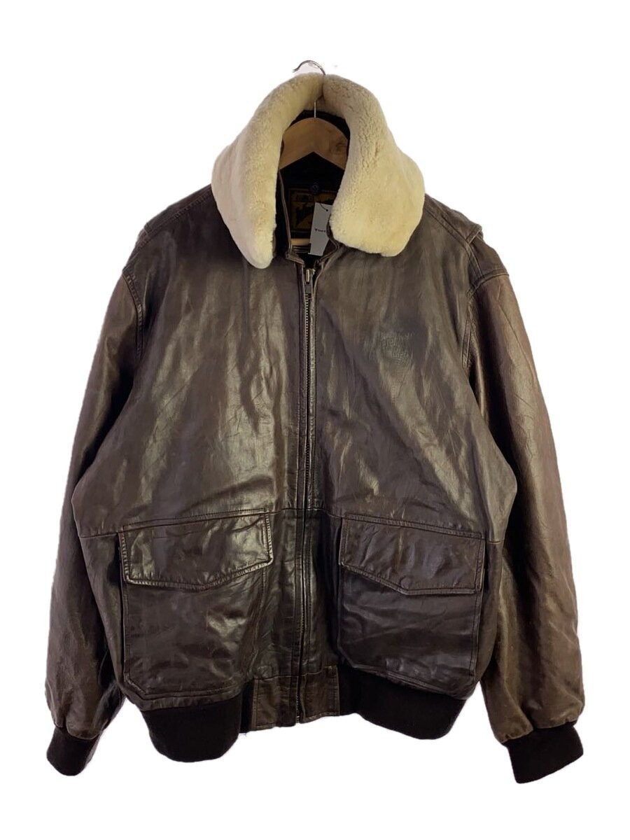 Men's Weesel Leather Biker Jacket Blouson XL Brown 2246