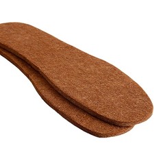 Soft Alpaca Wool Felt Winter Warm Shoe Boot Insoles - M 9/ W 10, Light Brown