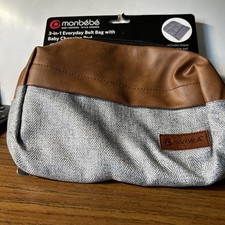 Monbebe 3 in 1 Everyday Belt bag with NO Changing Pad Grey Brown Design TH