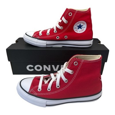 Converse Youth Girl Chuck Taylor All Star High-Tops Red Canvas Sneakers, Size 1