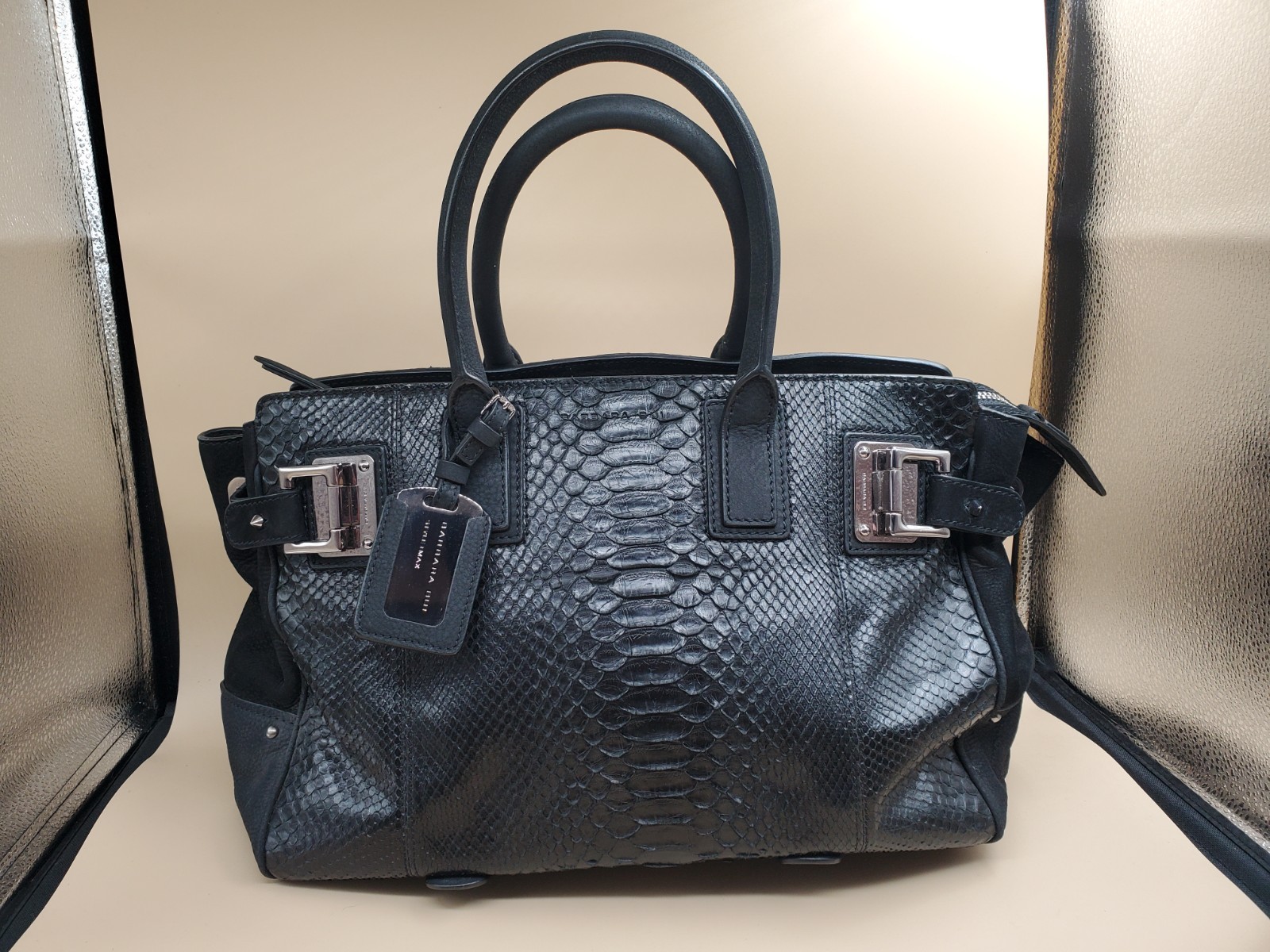 Barbara Bui Python Snakeskin Leather Bag Black - image 1