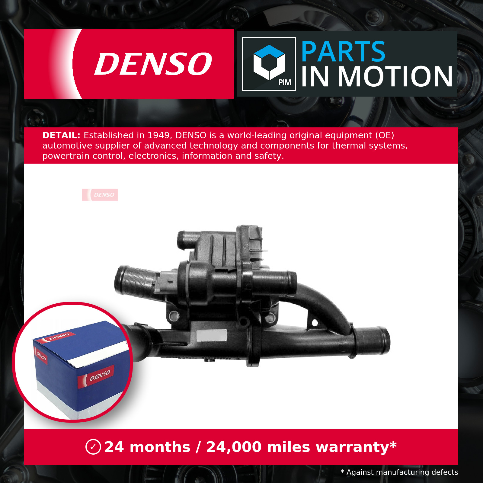 Coolant Thermostat fits PEUGEOT EXPERT VF3, VF3X 1.6D 2007 on Denso 1336AF New
