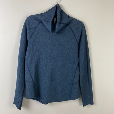 Kuhl Petra Turtleneck Size Medium in Blue Waffle Knit Soft & Warm Thumbholes