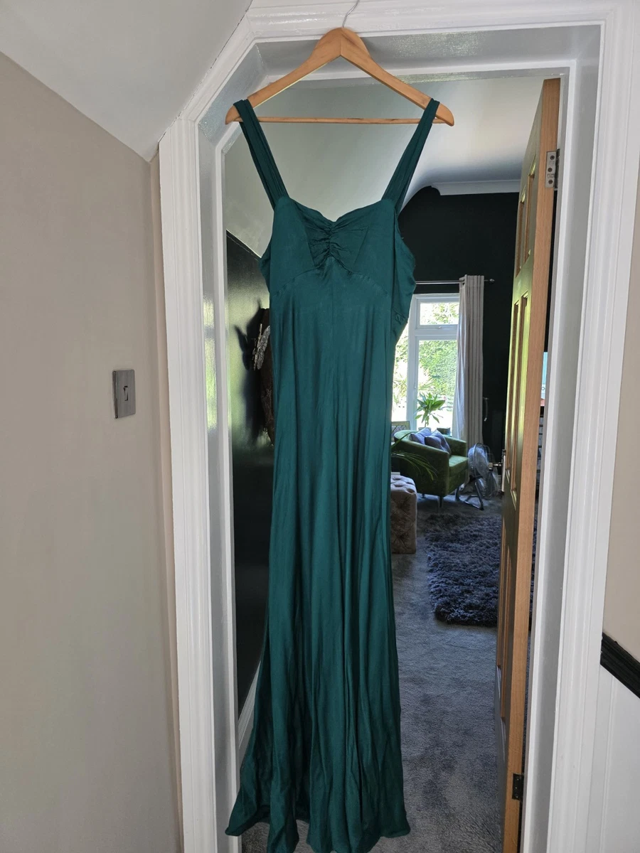 ghost dusty green dress Wedtrend Women Dusty Sage Maxi Bridesmaid Dress with Slit A-Line Burnout  Velvet Jacquard Cold Shoulder Wedding Guest Dress – WEDTREND main image 0