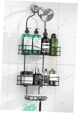 Bathroom Shower Caddy Hanging - 3-Tier Organizer with Soap Holder Style 1 Black