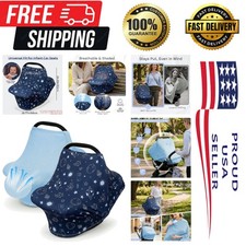 2 Pack Baby Car Seat Cover Full Breathable Mesh Stretchy Infant Carseat Canop...