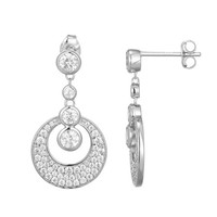 Cavill Silberohrringe 925 Sterling Zirkon 1,75Ct Rundschliff Damen