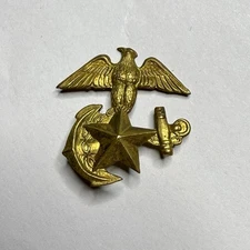 Korean Vietnam War ROK Marine Corps Hat Badge Screwback Original