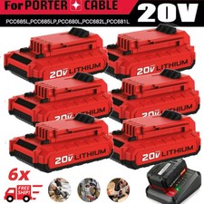 1~6x 20 Volt Lithium-Ion 3.0Ah Battery for PORTER CABLE 20V  PCC680L PCC685L
