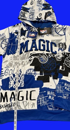 Orlando Magic Hoodie Youth Large 14/16 Blue White NBA Basketball All Over Print - Picture 3 of 6