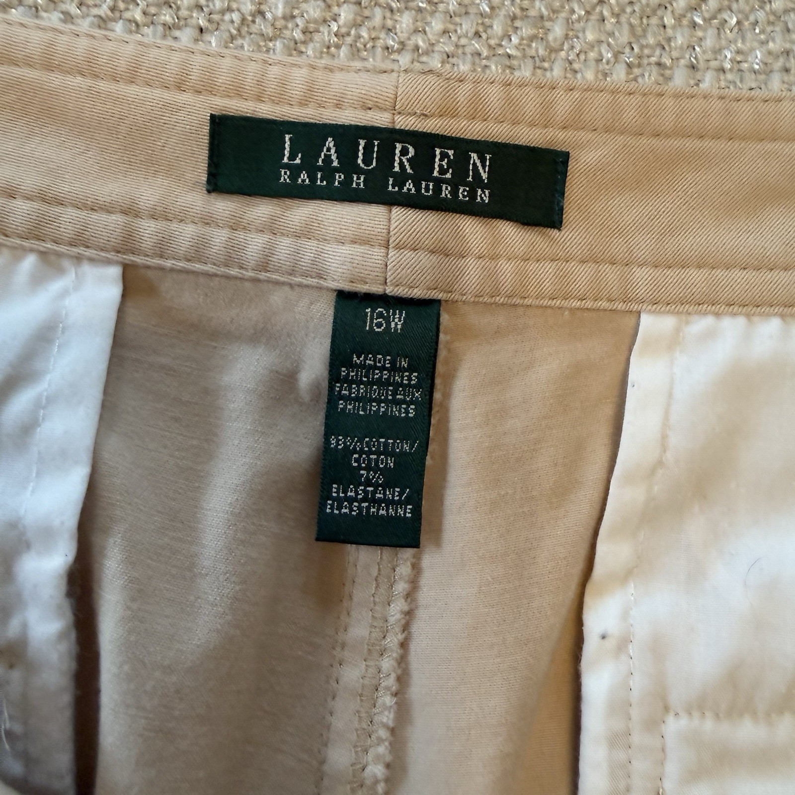 Lauren Ralph Lauren Dress Pants Womens 16W Beige Casual Career Slacks Comfy thumbnail 3