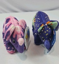 NWT Lot Of 2 Pop Art Soft Beany Plush Elephan...