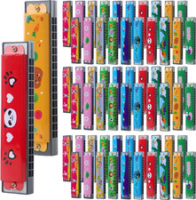 30 Pack Harmonica Toy Cartoon Harmonica with Double Row of 16 Holes Musical Inst