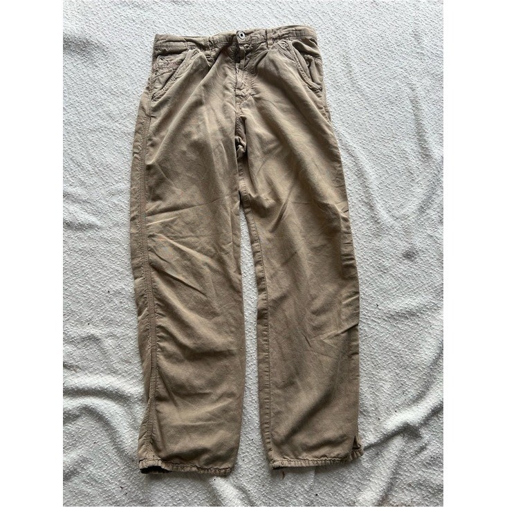 Diesel, Diesel Vintage Utility Pants Mens Size 31 Tan Cotton Linen Straight Leg Workwear