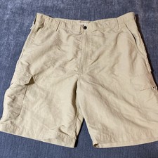 Wrangler Mens Cargo Shorts Beige/Khaki Flat Front Flap Pockets High Rise 42x10